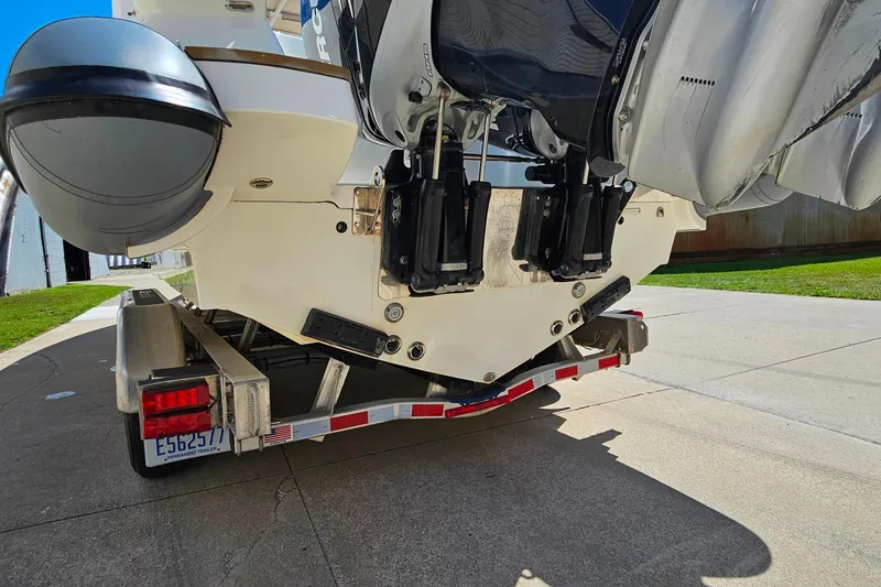 Slide: The Image of Cougar R10 Rigid Inflatable boat on trailer, rear view, 2012 model. - 5