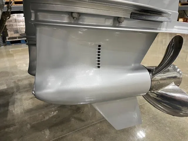 Slide: The Image of 2022 Valhalla Boatworks V 37 propeller and lower unit detail. - 15