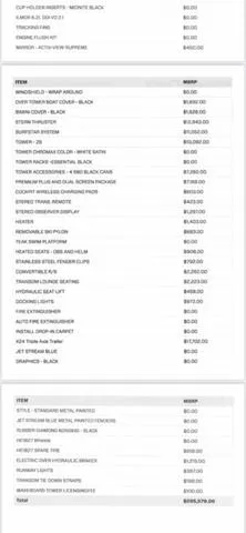 Slide: The Image of 2022 MasterCraft X24 boat features and pricing list. - 25