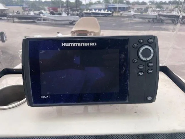 Slide: The Image of Humminbird Helix 7 fish finder on Xpress SW20B boat, 2019 model. - 6