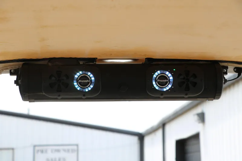 Slide: The Image of 2020 Sun Tracker SportFish 22 XP3 boat speakers with illuminated controls. - 31