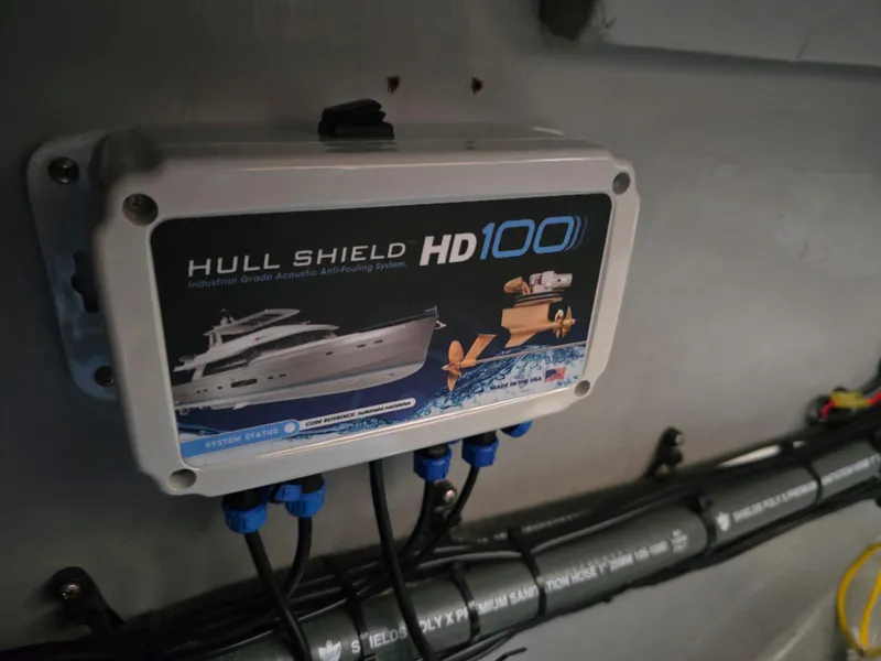 Slide: The Image of Electrical control panel on a 1997 Mainship 350 Trawler boat. - 34