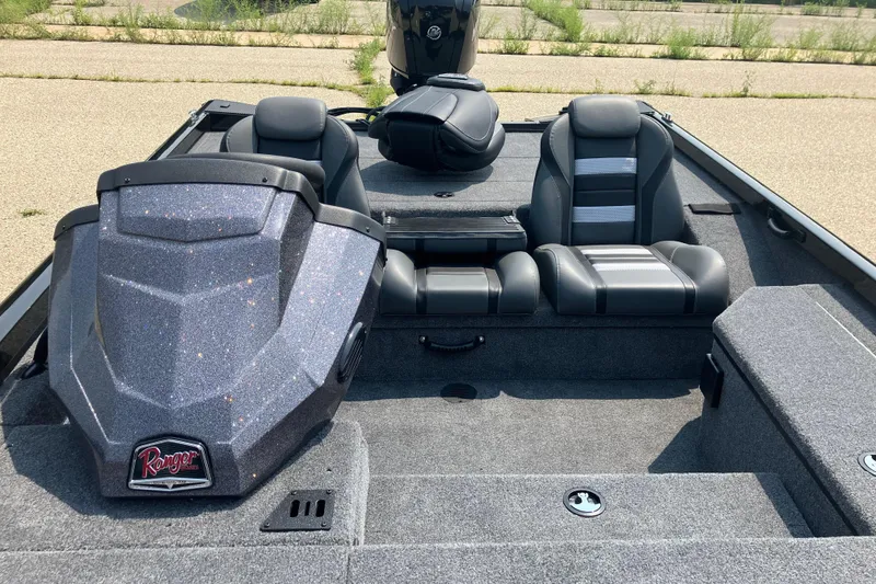 Slide: The Image of 2025 Ranger RT178 boat interior with sleek seating and modern design. - 7