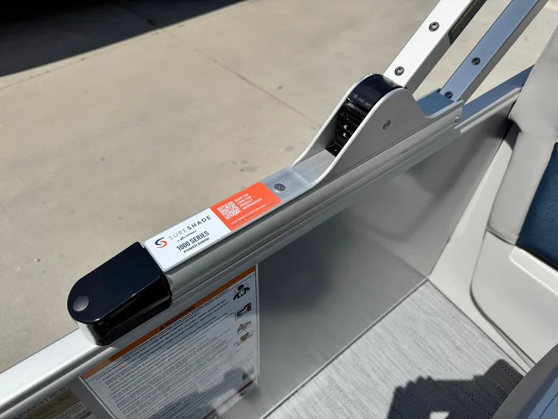 Slide: The Image of 2025 Godfrey Sweetwater 2086 SB boat detail with safety instructions and control panel. - 22