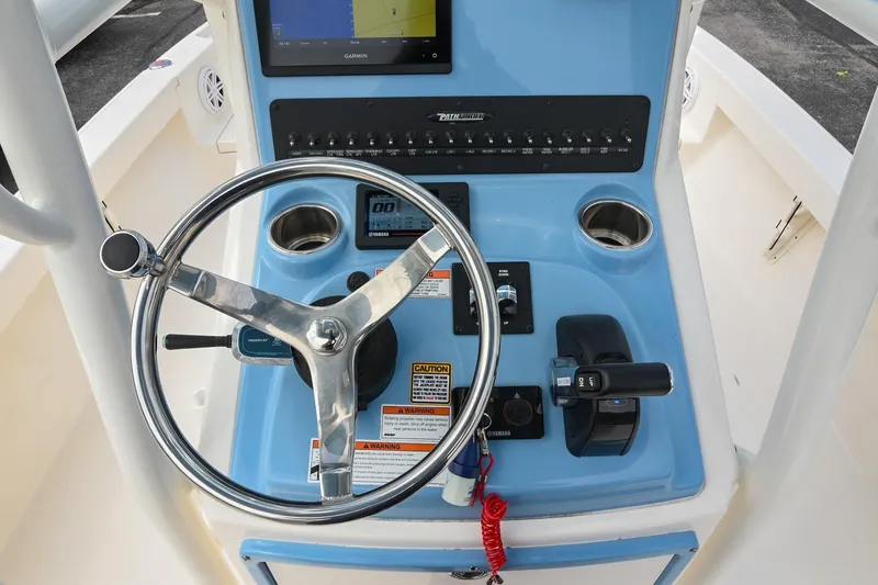 Slide: The Image of Yamaha display showing trip data on Pathfinder 2500 Hybrid, 2021 model. - 23