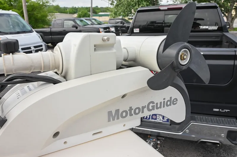 Slide: The Image of 2021 Pathfinder 2500 Hybrid boat with Yamaha outboard motor on a trailer. - 40