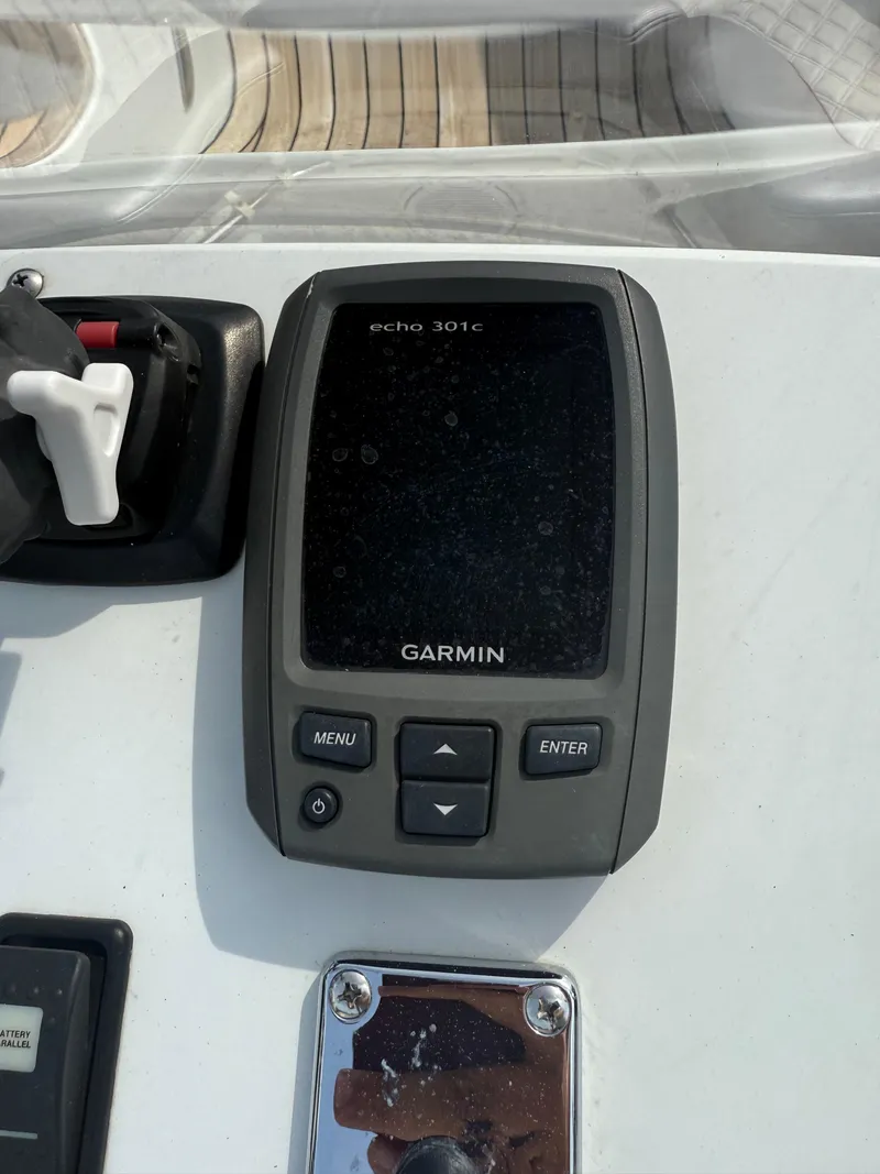 Slide: The Image of Garmin Echo 301c on 2015 Castoldi 21 Diesel Jet Tender dashboard. - 15