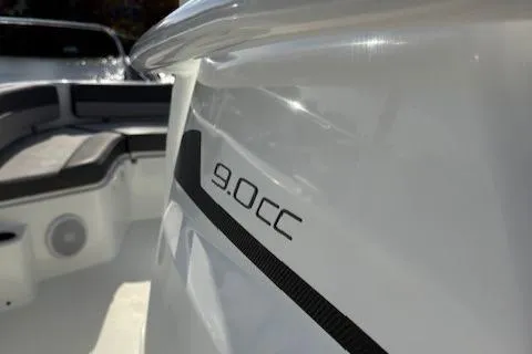 Slide: The Image of 2020 Jeanneau Leader 9.0 CC boat interior with model branding visible. - 22