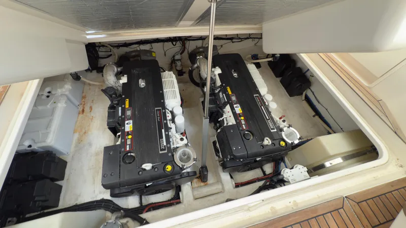 Slide: The Image of Engine room of 2011 Riviera 43 IPS Open Flybridge with dual engines. - 21