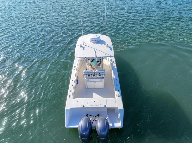 Slide: The Image of Aerial view of 2018 Jupiter 26 FS boat on open water. - 9