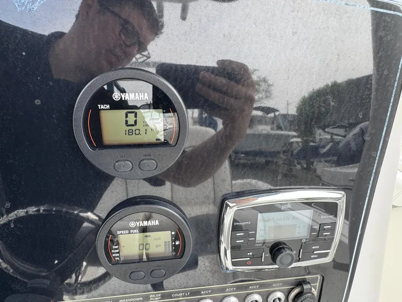 Slide: The Image of Control panel of a 2016 Tidewater 230 LXF boat with Yamaha gauges. - 10