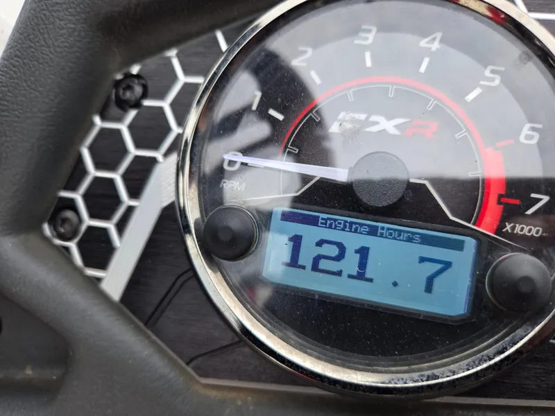 Slide: The Image of Close-up of 2022 Skeeter FXR 20 Limited tachometer showing 121.7 engine hours. - 8
