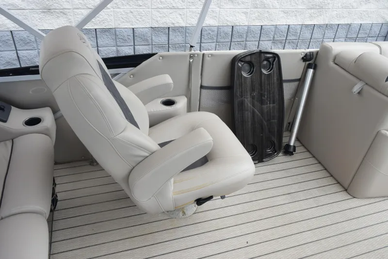 Slide: The Image of Luxurious seating on 2022 Silver Wave 2410 SW5 JS boat, featuring plush upholstery and modern design. - 10
