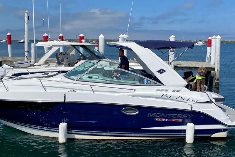 The Image of 2022 Monterey 295 Sport Yacht docked with passengers on board. - 0