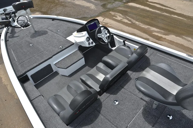 Slide: The Image of 2020 Vexus AVX1880 boat interior with seating and steering console, featuring modern design. - 21
