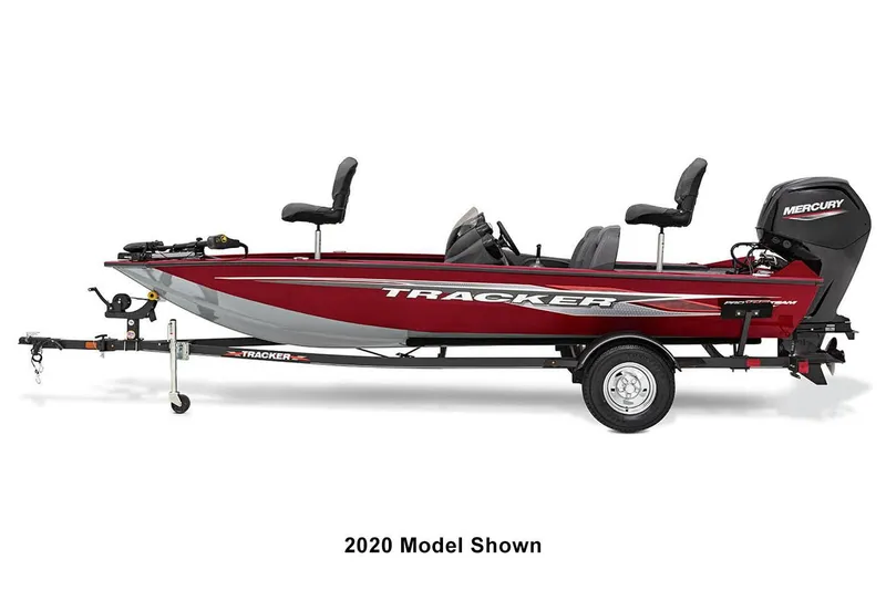 Slide: The Image of 2023 Tracker Pro Team 175 TXW boat with trailer, side view. - 3
