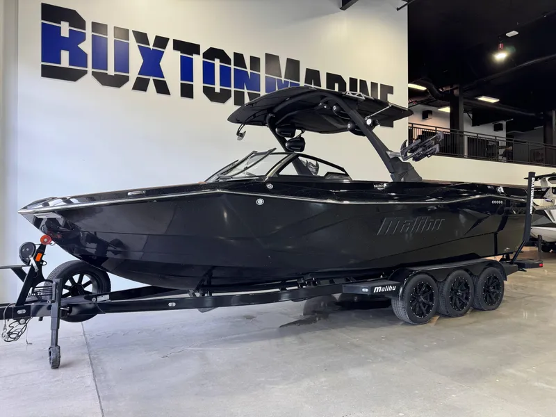 Slide: The Image of 2023 Malibu Wakesetter 26 LSV boat on display at Buxton Marine showroom. - 3