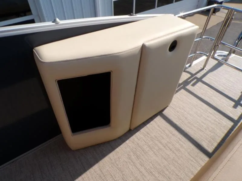 Slide: The Image of Beige seating area on 2025 Godfrey Monaco 255 DFL boat deck. - 10