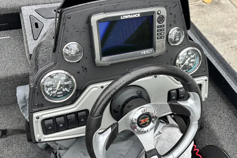 Slide: The Image of Dashboard of a 2016 Ranger RT178 boat with Lowrance HDS7 display and gauges. - 8