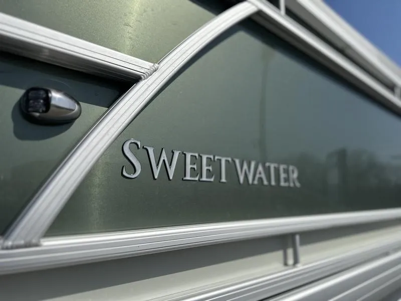 Slide: The Image of Close-up of 2025 Godfrey Sweetwater 2286 SB boat nameplate. - 8