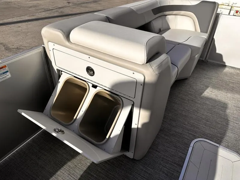 Slide: The Image of Luxurious seating and storage on 2025 Godfrey Sweetwater 2286 SFLC pontoon boat. - 6