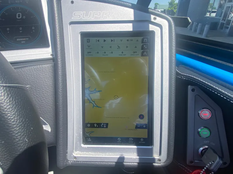 Slide: The Image of 2021 Supra SL 450 dashboard with touchscreen navigation display. - 20