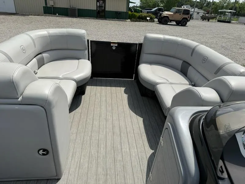 Slide: The Image of 2019 Godfrey Aqua Patio 235 UL pontoon boat with spacious seating and modern design. - 12