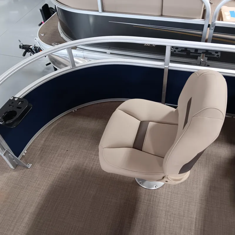 Slide: The Image of 2025 Sun Tracker Bass Buggy 16 XL Select boat seat with cup holder, beige upholstery. - 5