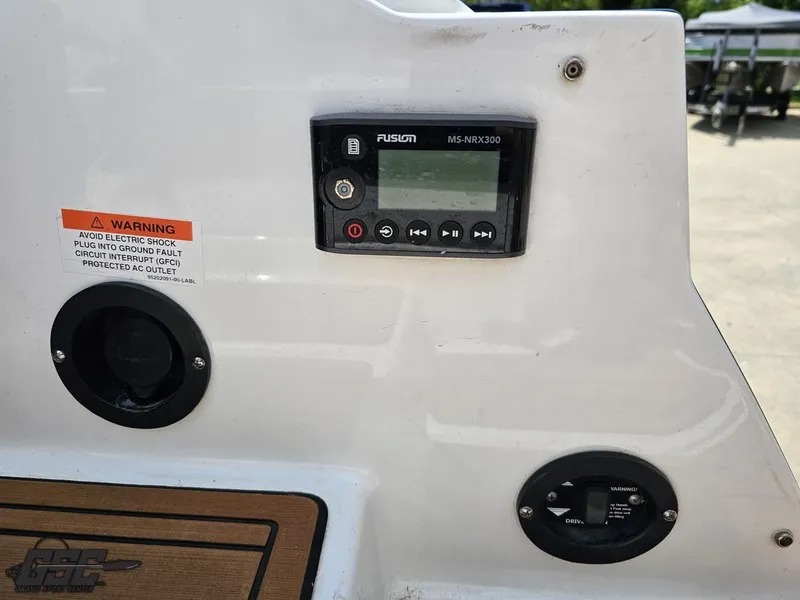 Slide: The Image of 2018 Monterey 258 Super Sport boat dashboard with Fusion MS-NRX300 stereo system. - 34
