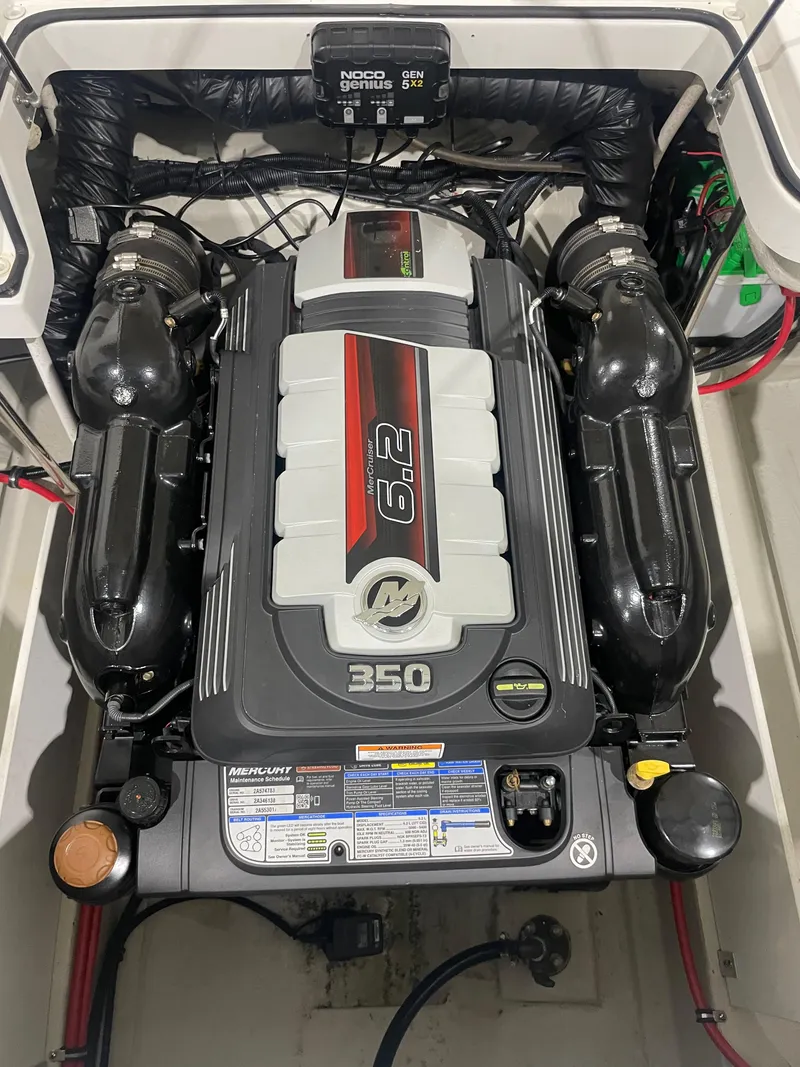 Slide: The Image of Engine compartment of a 2018 Cobalt R5 with a Mercury 6.2L 350 HP engine. - 22