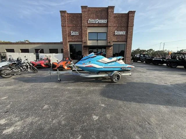 Slide: The Image of 2022 Yamaha Marine Waverunner FX in front of Cycle Springs sales and service building. - 2
