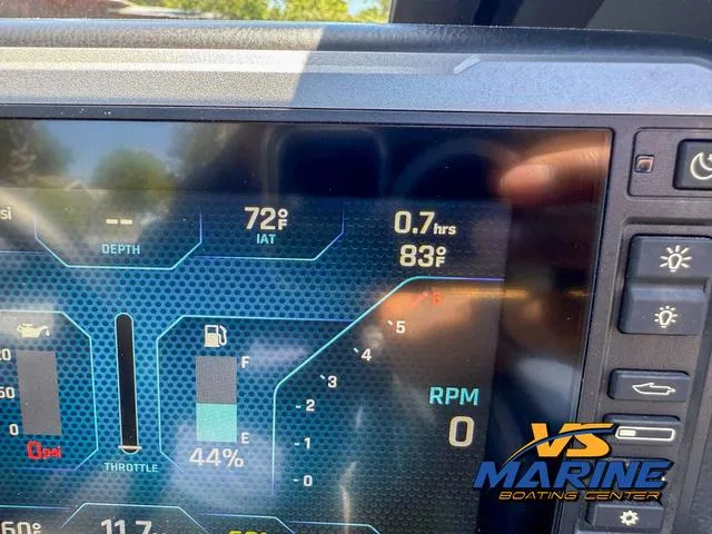Slide: The Image of 2023 Axis Wake Research T250 dashboard display showing temperature, fuel, and RPM details. - 26