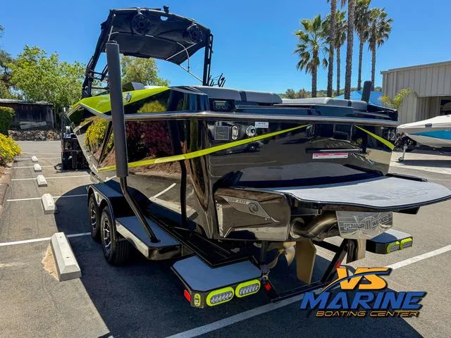 Slide: The Image of 2023 Axis Wake Research T250 boat on trailer at VS Marine Boating Center. - 5