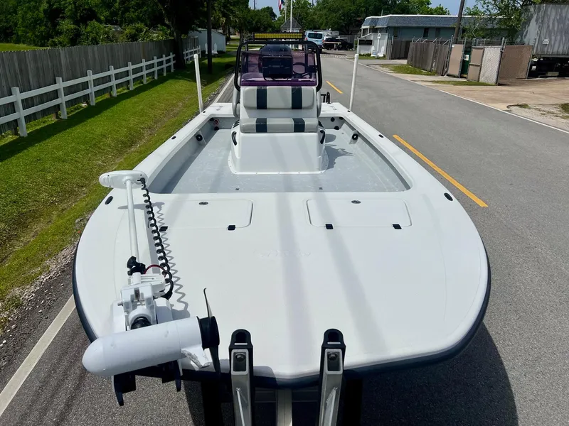 Slide: The Image of 2021 Majek REAPER boat on road, featuring sleek design and modern equipment. - 6
