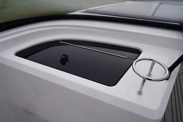 Slide: The Image of 2024 Sea Ray SPX 210 boat deck with sleek design and modern features. - 36