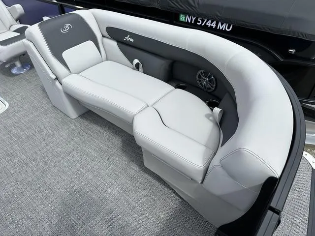 Slide: The Image of Luxurious seating on 2025 Barletta Boats A22UC, featuring sleek design and premium materials. - 12