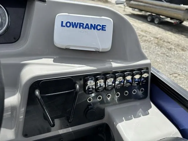 Slide: The Image of Control panel of 2025 Barletta Boats A22UC with Lowrance device. - 19