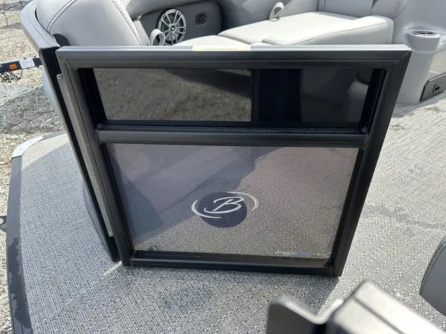 Slide: The Image of 2025 Barletta Boats A22QC interior with logo on a sleek, modern panel. - 12