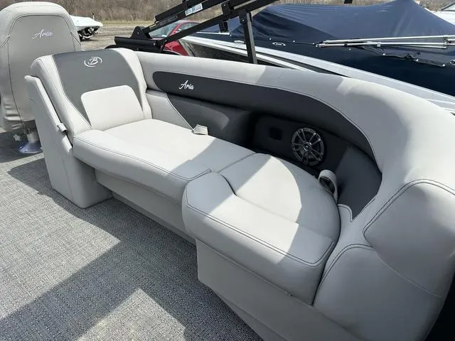 Slide: The Image of Luxurious seating on 2025 Barletta Boats A22QC, featuring sleek design and premium materials. - 29