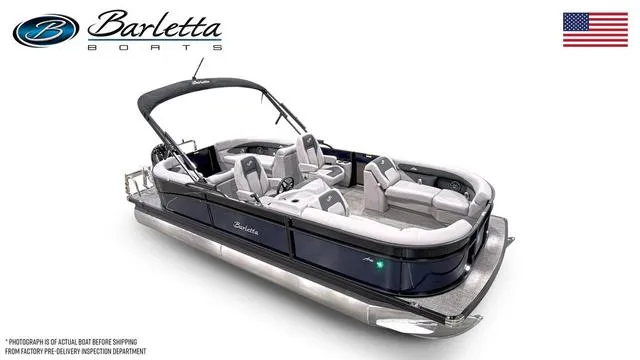 Slide: The Image of 2025 Barletta Boats A22QC pontoon with sleek design and comfortable seating. - 41