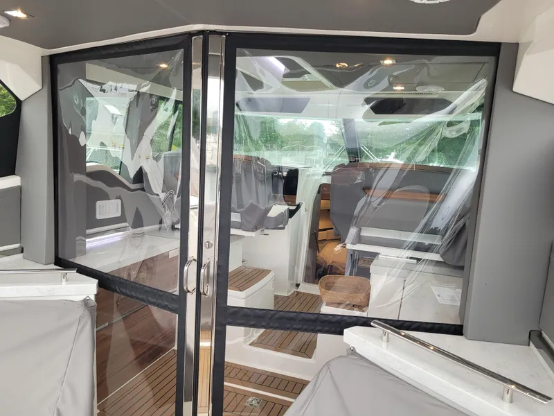 Slide: The Image of Interior view of 2021 Tiara Sport 43LE yacht with sleek design and modern furnishings. - 19