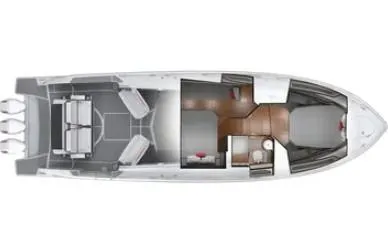 Slide: The Image of 2021 Tiara Sport 43 LE boat layout, featuring spacious interior and seating areas. - 48