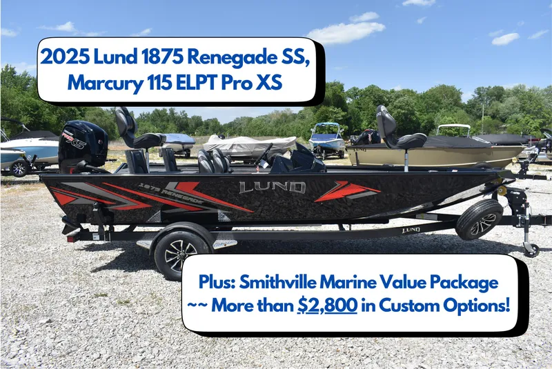 Slide: The Image of 2025 Lund 1875 Renegade SS boat with Mercury 115 ELPT Pro XS engine, Smithville Marine package. - 0