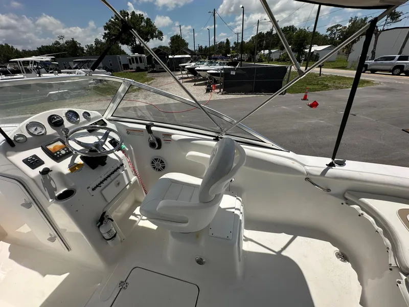Slide: The Image of 2008 Sea Fox 216 Dual Console boat on trailer under sunny sky. - 10