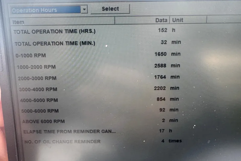 Slide: The Image of 2008 Sea Fox 216 Dual Console interior with open storage compartment and mounted fire extinguisher. - 30
