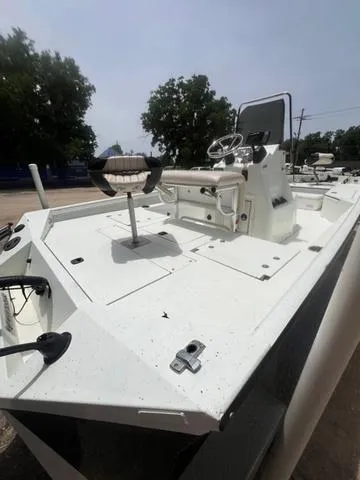 Slide: The Image of 2017 Excel 22' Pleasure boat with white deck and steering console. - 5