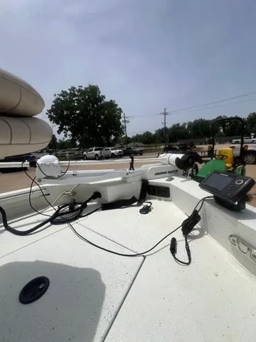 Slide: The Image of 2017 Excel 22' Pleasure boat deck with equipment and wiring, parked outdoors. - 7