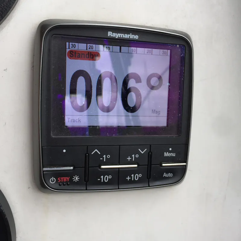 Slide: The Image of Raymarine navigation display showing 006 degrees on a 1973 Challenger Cruiser. - 42