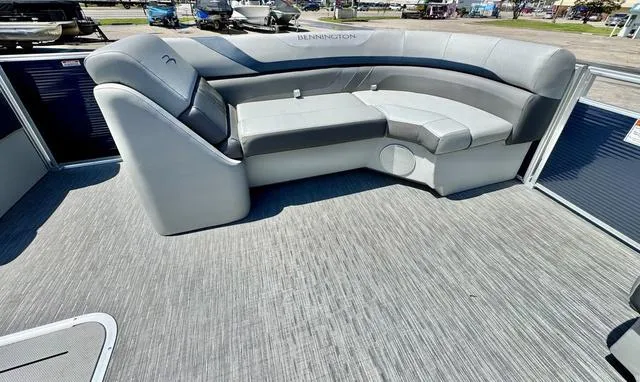 Slide: The Image of 2023 Bennington SX Fish 22 SXFAPG pontoon boat with spacious seating area. - 12