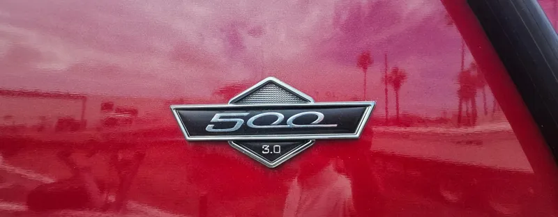 Slide: The Image of Red South Bay 500 emblem with 3.0 badge, 2017 model. - 26